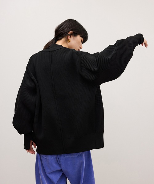 ADAM ET ROPE'(アダムエロペ)の「【WEB限定】・【定番】ジップニットカーディガン(カーディガン/ボレロ・レディース・ダークブラウン/ブラック/チャコールグレー・FREE)」の11枚目の写真