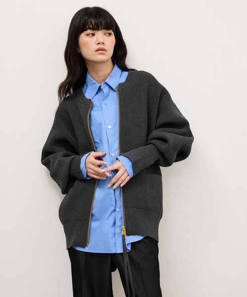 ADAM ET ROPE'(アダムエロペ)の「【WEB限定】・【定番】ジップニットカーディガン(カーディガン/ボレロ・レディース・ダークブラウン/ブラック/チャコールグレー・FREE)」の18枚目の写真