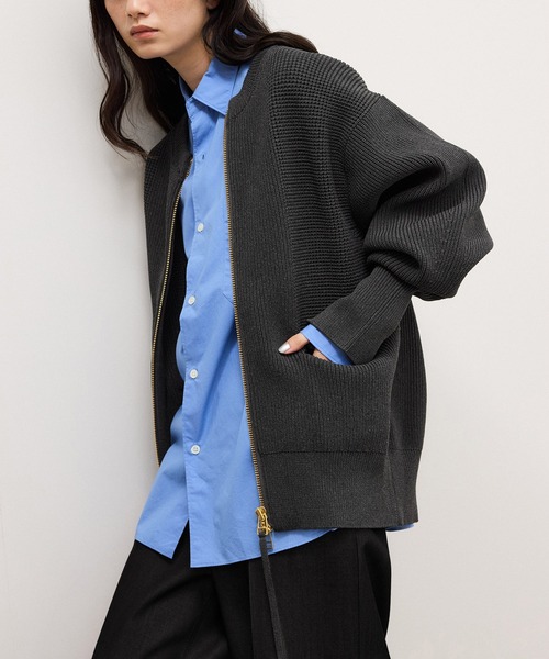 ADAM ET ROPE'(アダムエロペ)の「【WEB限定】・【定番】ジップニットカーディガン(カーディガン/ボレロ・レディース・ダークブラウン/ブラック/チャコールグレー・FREE)」の19枚目の写真
