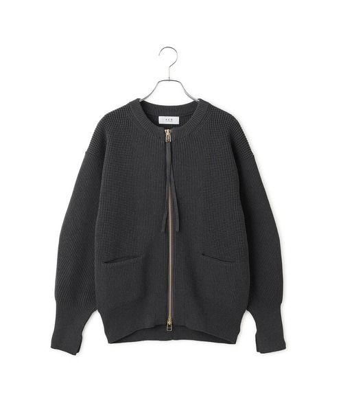ADAM ET ROPE'(アダムエロペ)の「【WEB限定】・【定番】ジップニットカーディガン(カーディガン/ボレロ・レディース・ダークブラウン/ブラック/チャコールグレー・FREE)」の4枚目の写真