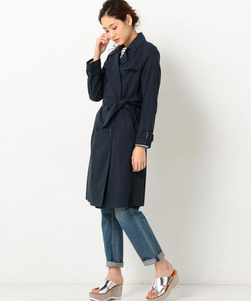 Another Edition（アナザーエディション）の「リヨセルコットントレンチコート/AEBFC R/C 　TRENCH◆（トレンチコート・レディース・ネイビー/ベージュ・SMALL/MEDIUM）」の4枚目の写真