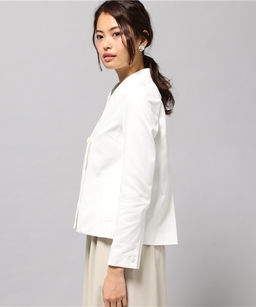 LIMITLESS LUXURY（リミットレスラグジュアリー）の「ノーカラージャケット◆（その他アウター・レディース・ベージュ/グレー/ホワイト・38/36）」の13枚目の写真