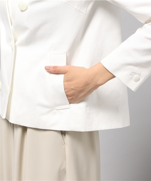 LIMITLESS LUXURY（リミットレスラグジュアリー）の「ノーカラージャケット◆（その他アウター・レディース・ベージュ/グレー/ホワイト・38/36）」の9枚目の写真