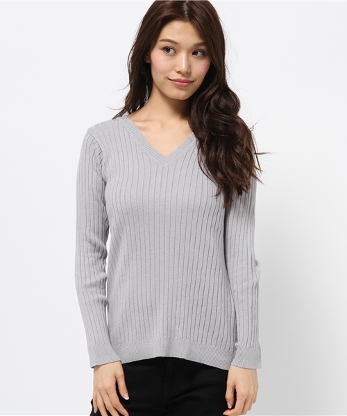 N.（N. Natural Beauty Basic）（エヌエヌナチュラルビューティーベーシック）の「ワイドリブカットソー（ニット/セーター・レディース・ホワイト/ピンク/ネイビー/グレー・MEDIUM）」の3枚目の写真