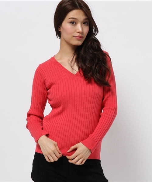 N.（N. Natural Beauty Basic）（エヌエヌナチュラルビューティーベーシック）の「ワイドリブカットソー（ニット/セーター・レディース・ホワイト/ピンク/ネイビー/グレー・MEDIUM）」の4枚目の写真