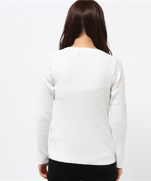 N.（N. Natural Beauty Basic）（エヌエヌナチュラルビューティーベーシック）の「ワイドリブカットソー（ニット/セーター・レディース・ホワイト/ピンク/ネイビー/グレー・MEDIUM）」の7枚目の写真