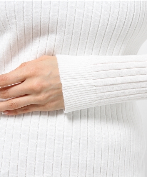 N.（N. Natural Beauty Basic）（エヌエヌナチュラルビューティーベーシック）の「ワイドリブカットソー（ニット/セーター・レディース・ホワイト/ピンク/ネイビー/グレー・MEDIUM）」の9枚目の写真