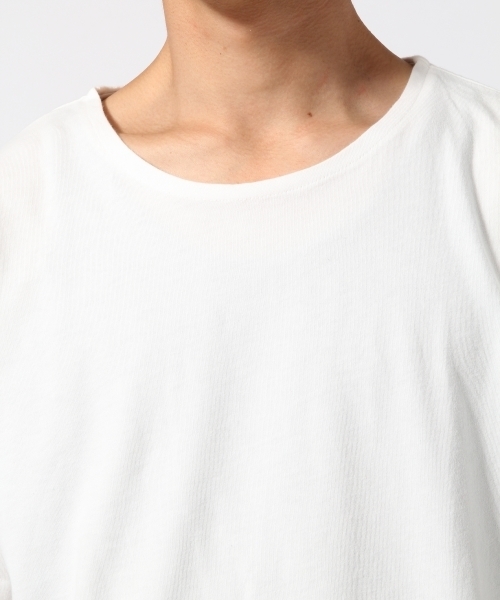 RAGEBLUE(レイジブルー)の「<トレンドのフリンジ仕様>40/2フリンジTシャツ/722272(Tシャツ/カットソー・メンズ・ブラック/ホワイト/キャメル・MEDIUM/LARGE)」の6枚目の写真