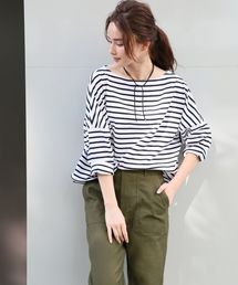 A part by | C/ボーダーワイドクロップド　733757 (Tシャツ/カットソー)