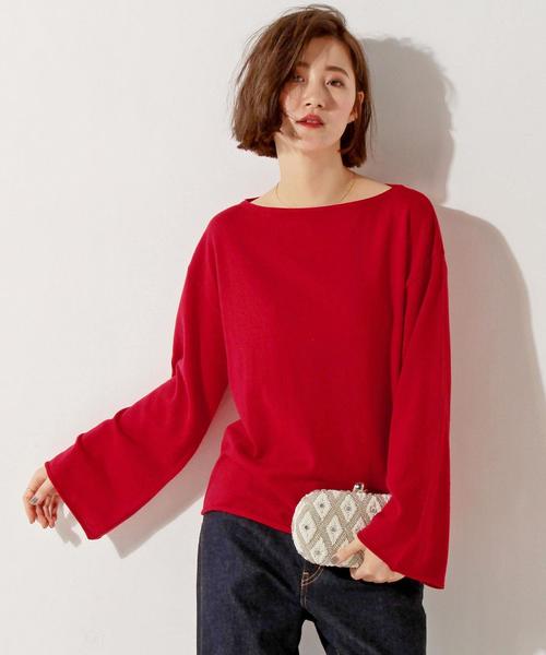 UNITED ARROWS（ユナイテッドアローズ）の「UWMF ベルスリーブニット◆（ニット/セーター・レディース・ネイビー/その他1/ベージュ/レッド・38/36）」の3枚目の写真