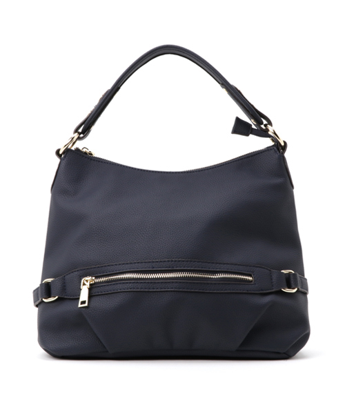 PLAIN CLOTHING（プレーンクロージング）の「フロントZIPトートバッグ/ショルダーバッグ【PLAIN CLOTHING】（トートバッグ・レディース・ブラック/ボルドー/キャメル/ネイビー/グレー・FREE）」の3枚目の写真