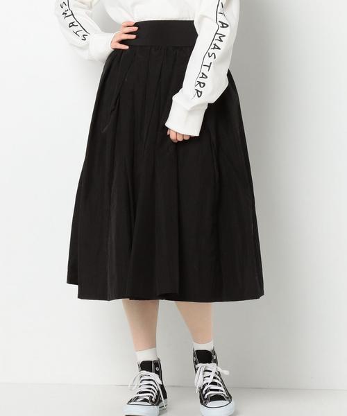 Another Edition(アナザーエディション)の「タフタタックギャザースカート/AEBFC タフタ TUCKギャザーSK(スカート・レディース・ブラック/イエロー・FREE)」の1枚目の写真