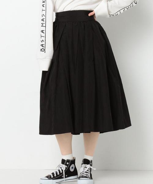 Another Edition(アナザーエディション)の「タフタタックギャザースカート/AEBFC タフタ TUCKギャザーSK(スカート・レディース・ブラック/イエロー・FREE)」の8枚目の写真