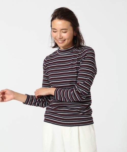 GLOBAL WORK（グローバルワーク）の「キモウリブハイネックプルオーバー長袖/743857（Tシャツ/カットソー・レディース・ベージュ系その他/ワインレッド/グレー/ホワイト/ブラウン/ブラック・MEDIUM/LARGE）」の6枚目の写真