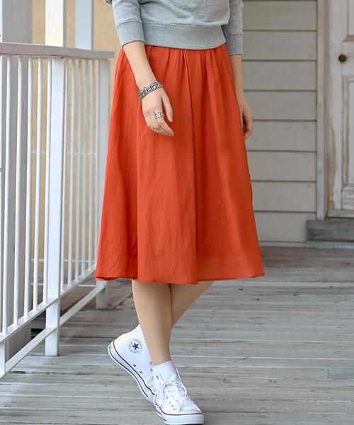 green label relaxing（グリーンレーベルリラクシング）の「◆CF R/C GA スカート ◆（スカート・レディース・オレンジ/オフホワイト/イエロー/ブラック・42/38/36/40）」の4枚目の写真