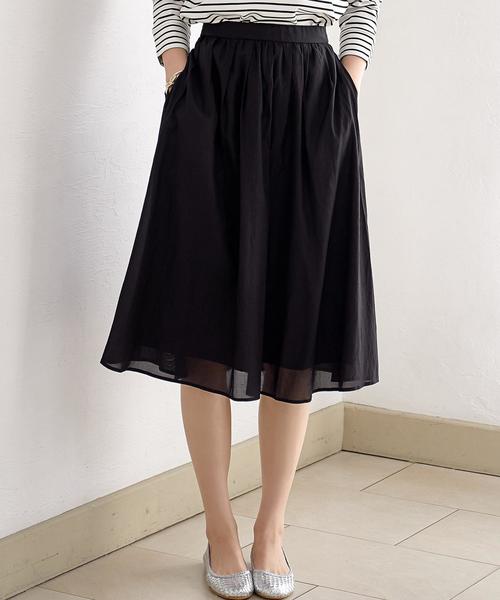 green label relaxing（グリーンレーベルリラクシング）の「◆CF R/C GA スカート ◆（スカート・レディース・オレンジ/オフホワイト/イエロー/ブラック・42/38/36/40）」の2枚目の写真