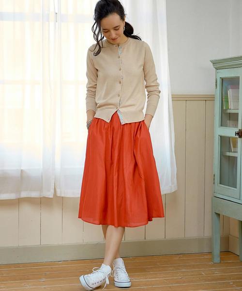 green label relaxing（グリーンレーベルリラクシング）の「◆CF R/C GA スカート ◆（スカート・レディース・オレンジ/オフホワイト/イエロー/ブラック・42/38/36/40）」の20枚目の写真