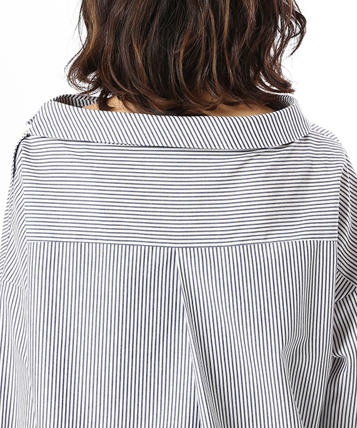 ivory court（アイボリーコート）の「100/2 ブロードサイドカラー シャツプルオーバー♯（シャツ/ブラウス・レディース・ネイビー/サックスブルー・FREE）」の10枚目の写真