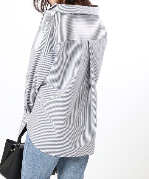 ivory court（アイボリーコート）の「100/2 ブロードサイドカラー シャツプルオーバー♯（シャツ/ブラウス・レディース・ネイビー/サックスブルー・FREE）」の14枚目の写真