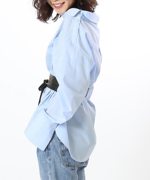 ivory court（アイボリーコート）の「100/2 ブロードサイドカラー シャツプルオーバー♯（シャツ/ブラウス・レディース・ネイビー/サックスブルー・FREE）」の15枚目の写真