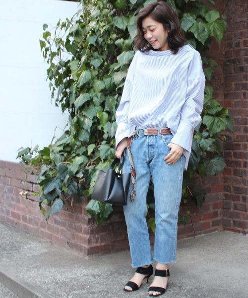 ivory court（アイボリーコート）の「100/2 ブロードサイドカラー シャツプルオーバー♯（シャツ/ブラウス・レディース・ネイビー/サックスブルー・FREE）」の18枚目の写真