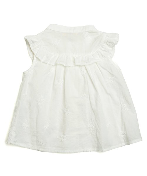 Seraph（セラフ）の「3色2柄ノースリーブブラウス（シャツ/ブラウス・キッズ・オフホワイト/ブラック/ネイビー・140/120/110/130/100/80/90/95）」の12枚目の写真