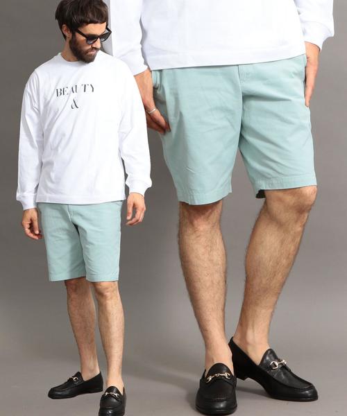 BEAUTY&YOUTH UNITED ARROWS（ビューティーアンドユースユナイテッドアローズ）の「BY ガーメントダイ チノ ショーツ ◆（チノパンツ・メンズ・ベージュ/ライトピンク/ライム/ネイビー・MEDIUM/LARGE/SMALL/X-LARGE）」の2枚目の写真