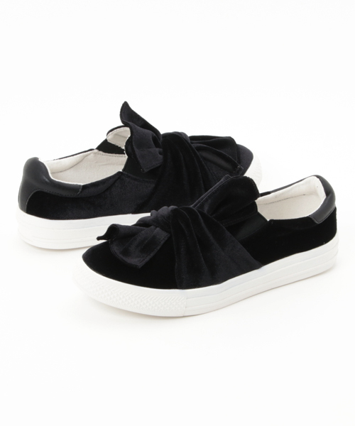 Green Parks(グリーンパークス)の「maRe maRe DAILYMARKET ・リボンベロアスリッポン(スニーカー・レディース・グレー/ブラック/ボルドー・L/M)」の10枚目の写真