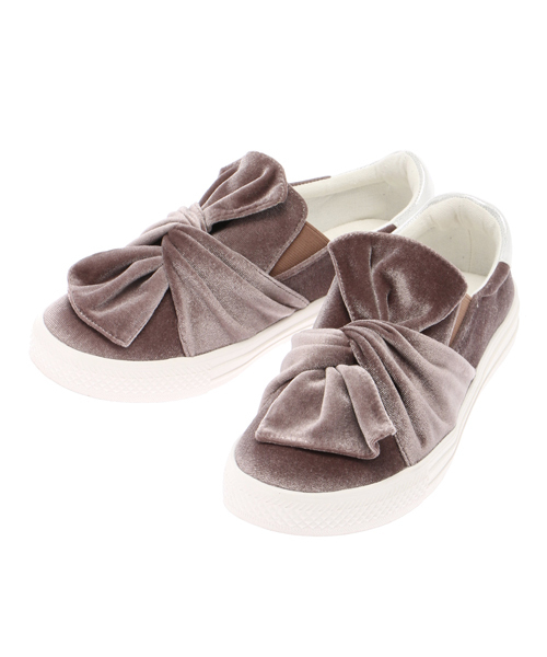 Green Parks(グリーンパークス)の「maRe maRe DAILYMARKET ・リボンベロアスリッポン(スニーカー・レディース・グレー/ブラック/ボルドー・L/M)」の4枚目の写真