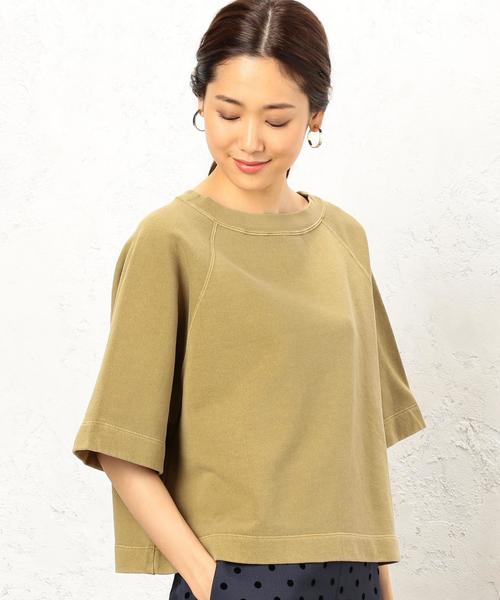 green label relaxing（グリーンレーベルリラクシング）の「CF ピグメント ウラケ カットソー ◆（Tシャツ/カットソー・レディース・ブラック/ピンク/ダークグリーン/コバルトブルー・FREE）」の3枚目の写真