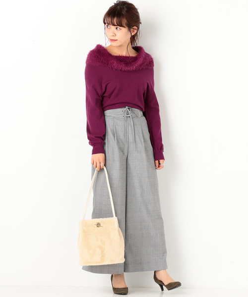 archives（アルシーヴ）の「エリファーオフタートルプルオーバー（ニット/セーター・レディース・オフホワイト/グレー/ブラック/パープル・MEDIUM）」の15枚目の写真