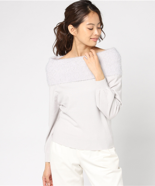 archives（アルシーヴ）の「エリファーオフタートルプルオーバー（ニット/セーター・レディース・オフホワイト/グレー/ブラック/パープル・MEDIUM）」の12枚目の写真