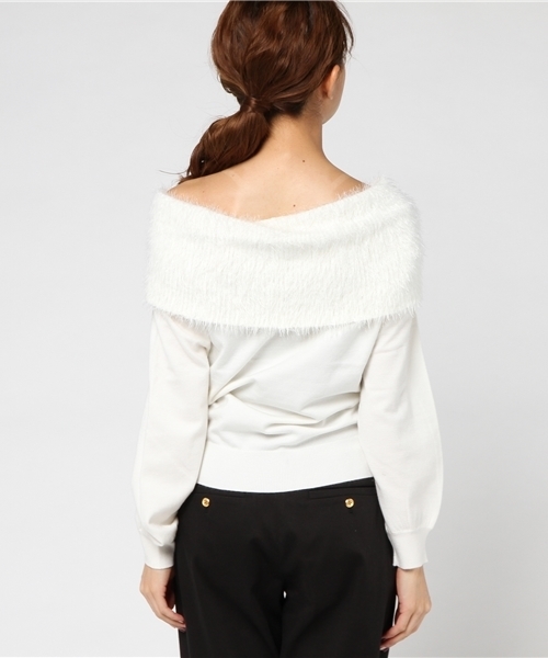 archives（アルシーヴ）の「エリファーオフタートルプルオーバー（ニット/セーター・レディース・オフホワイト/グレー/ブラック/パープル・MEDIUM）」の11枚目の写真