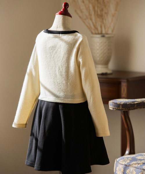 Catherine Cottage（キャサリンコテージ）の「アンサンブル風ドッキングワンピース（ワンピース・キッズ・ホワイト/ブラック・120/150/140/110/130/160）」の5枚目の写真