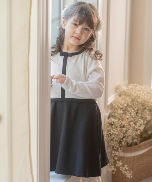 Catherine Cottage（キャサリンコテージ）の「アンサンブル風ドッキングワンピース（ワンピース・キッズ・ホワイト/ブラック・120/150/140/110/130/160）」の20枚目の写真