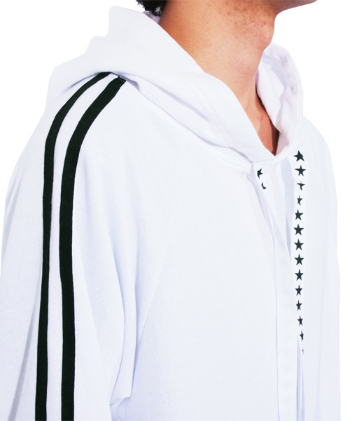 ８(eight)（エイト）の「星柄 ライン プルオーバー パーカー スウェット （パーカー・メンズ・ホワイト/ブラック/ピンク・MEDIUM/LARGE）」の21枚目の写真