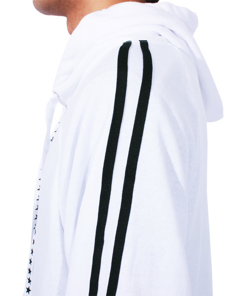 ８(eight)（エイト）の「星柄 ライン プルオーバー パーカー スウェット （パーカー・メンズ・ホワイト/ブラック/ピンク・MEDIUM/LARGE）」の14枚目の写真