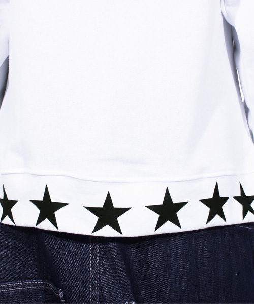 ８(eight)（エイト）の「星柄 ライン プルオーバー パーカー スウェット （パーカー・メンズ・ホワイト/ブラック/ピンク・MEDIUM/LARGE）」の22枚目の写真