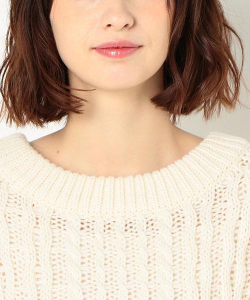 Another Edition（アナザーエディション）の「ケーブルパッチPO ◆（ニット/セーター・レディース・オフホワイト/ライム/ネイビー/ベージュ・FREE）」の8枚目の写真