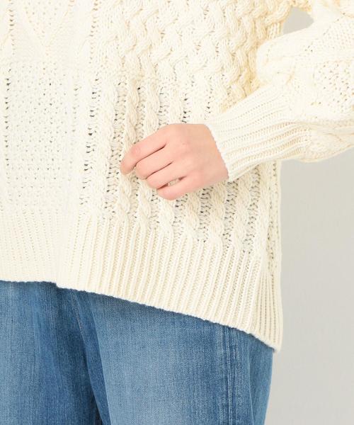 Another Edition（アナザーエディション）の「ケーブルパッチPO ◆（ニット/セーター・レディース・オフホワイト/ライム/ネイビー/ベージュ・FREE）」の9枚目の写真