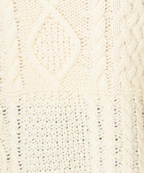 Another Edition（アナザーエディション）の「ケーブルパッチPO ◆（ニット/セーター・レディース・オフホワイト/ライム/ネイビー/ベージュ・FREE）」の10枚目の写真