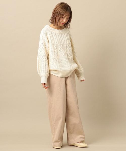 Another Edition（アナザーエディション）の「ケーブルパッチPO ◆（ニット/セーター・レディース・オフホワイト/ライム/ネイビー/ベージュ・FREE）」の17枚目の写真