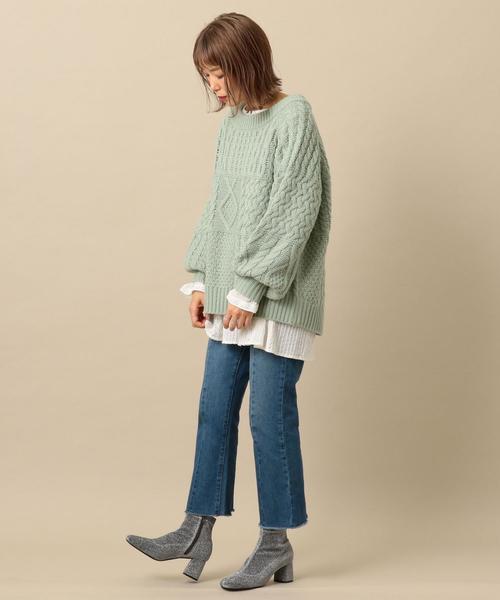 Another Edition（アナザーエディション）の「ケーブルパッチPO ◆（ニット/セーター・レディース・オフホワイト/ライム/ネイビー/ベージュ・FREE）」の22枚目の写真