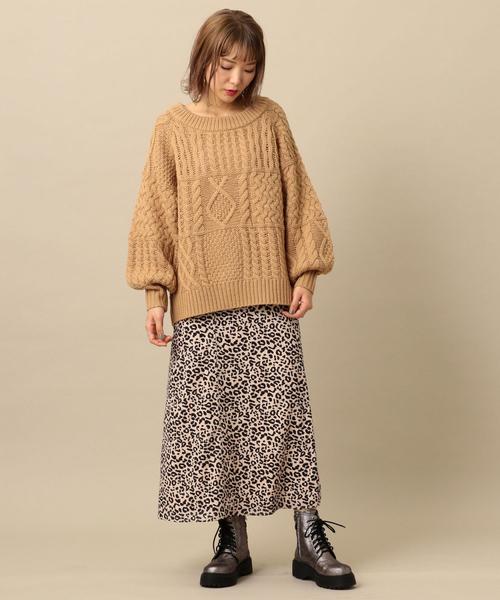 Another Edition(アナザーエディション)の「ケーブルパッチPO ◆(ニット/セーター・レディース・ネイビー/オフホワイト/ベージュ/ライム・FREE)」の15枚目の写真