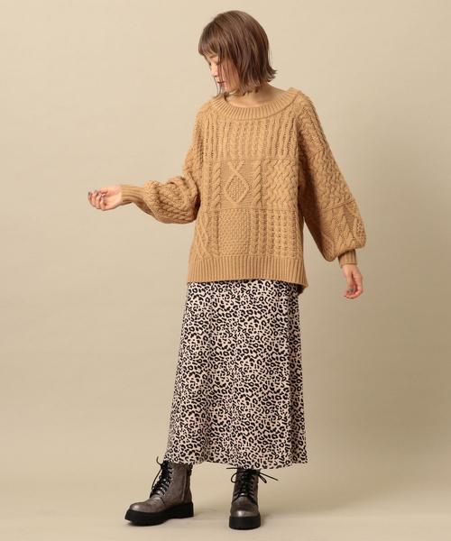 Another Edition(アナザーエディション)の「ケーブルパッチPO ◆(ニット/セーター・レディース・ネイビー/オフホワイト/ベージュ/ライム・FREE)」の18枚目の写真