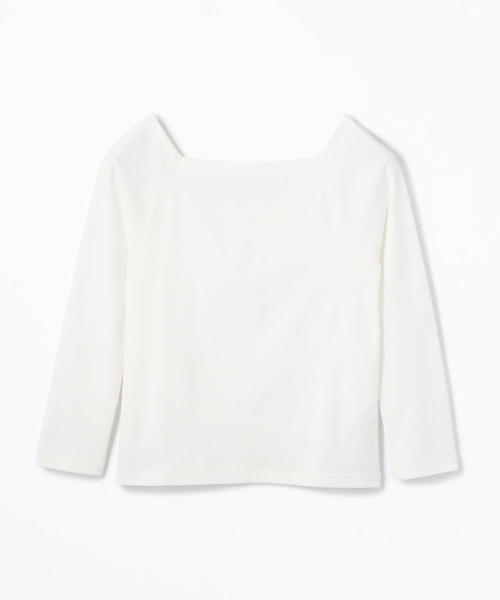 BALLSEY(ボールジィ)の「コットンジャージー スクエアネックプルオーバー(Tシャツ/カットソー・レディース・ホワイト/ブラック/カーキ/ブラック系その他・S)」の2枚目の写真