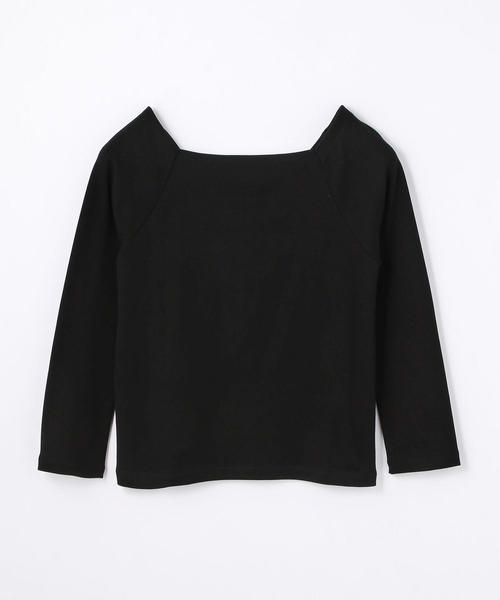 BALLSEY(ボールジィ)の「コットンジャージー スクエアネックプルオーバー(Tシャツ/カットソー・レディース・ホワイト/ブラック/カーキ/ブラック系その他・S)」の3枚目の写真