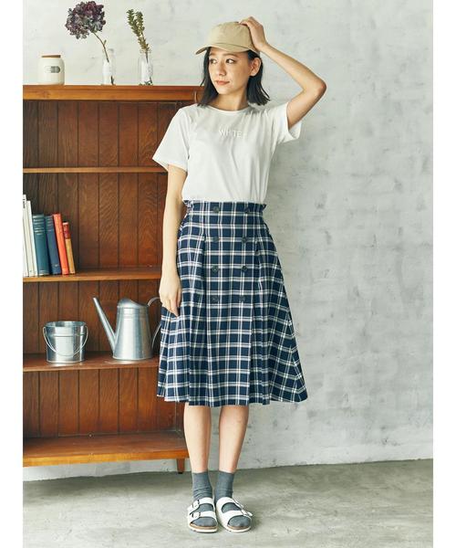 earth music&ecology（アースミュージックアンドエコロジー）の「・カラーパレットTシャツ（Tシャツ/カットソー・レディース・オレンジ/オフホワイト/レッド/パープル/グリーン/ブラック・FREE）」の7枚目の写真