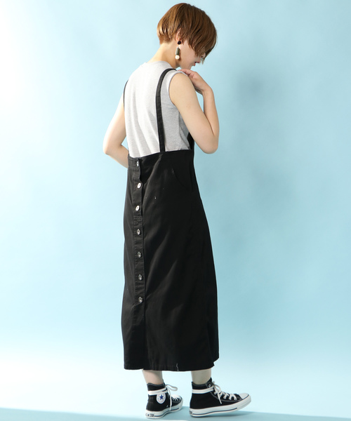 notch.（ノッチ）の「サロペットスカート（デニムスカート・レディース・ブラック/ブルー/スカイブルー・M/L）」の2枚目の写真