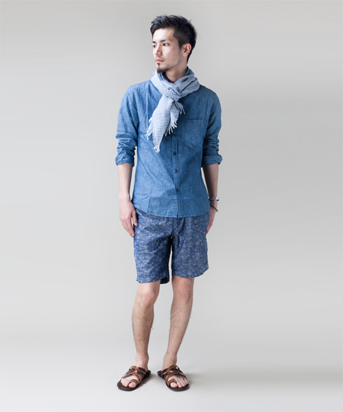 NANO universe（ナノユニバース）の「ダンガリーホリゾンタルシャツ（シャツ/ブラウス・メンズ・インディゴブルー/ネイビー/ブルー/サックスブルー・SMALL/MEDIUM/LARGE）」の12枚目の写真